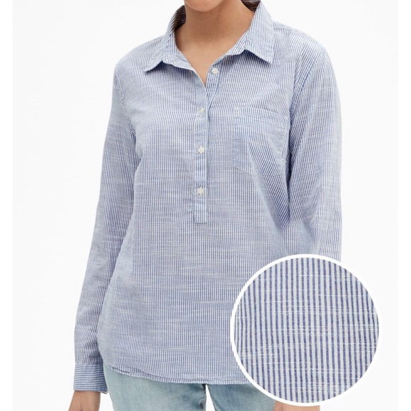 GAP Tops - GAP LINEN BOYFRIEND  SHIRT